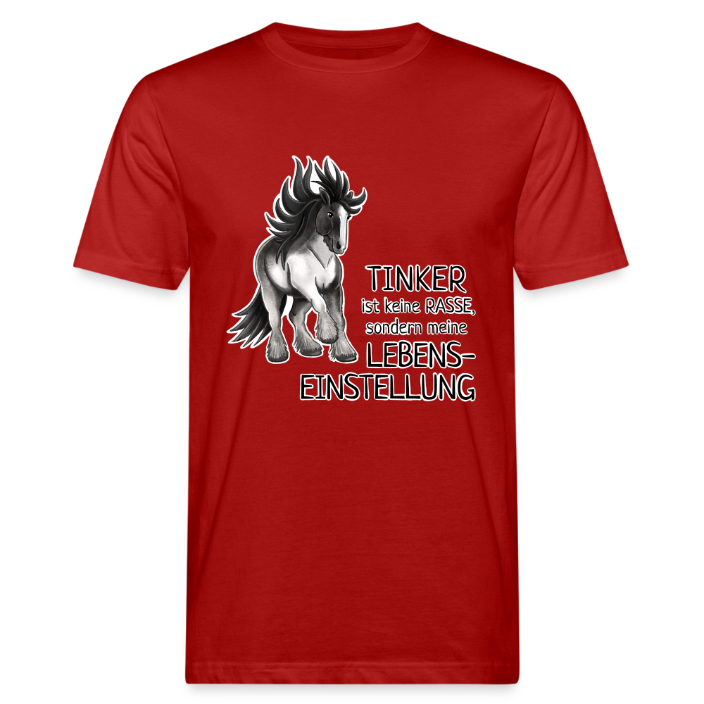 "Lebenseinstellung Tinker" Illustrations-Stil - Männer Bio-T-Shirt - Dunkelrot
