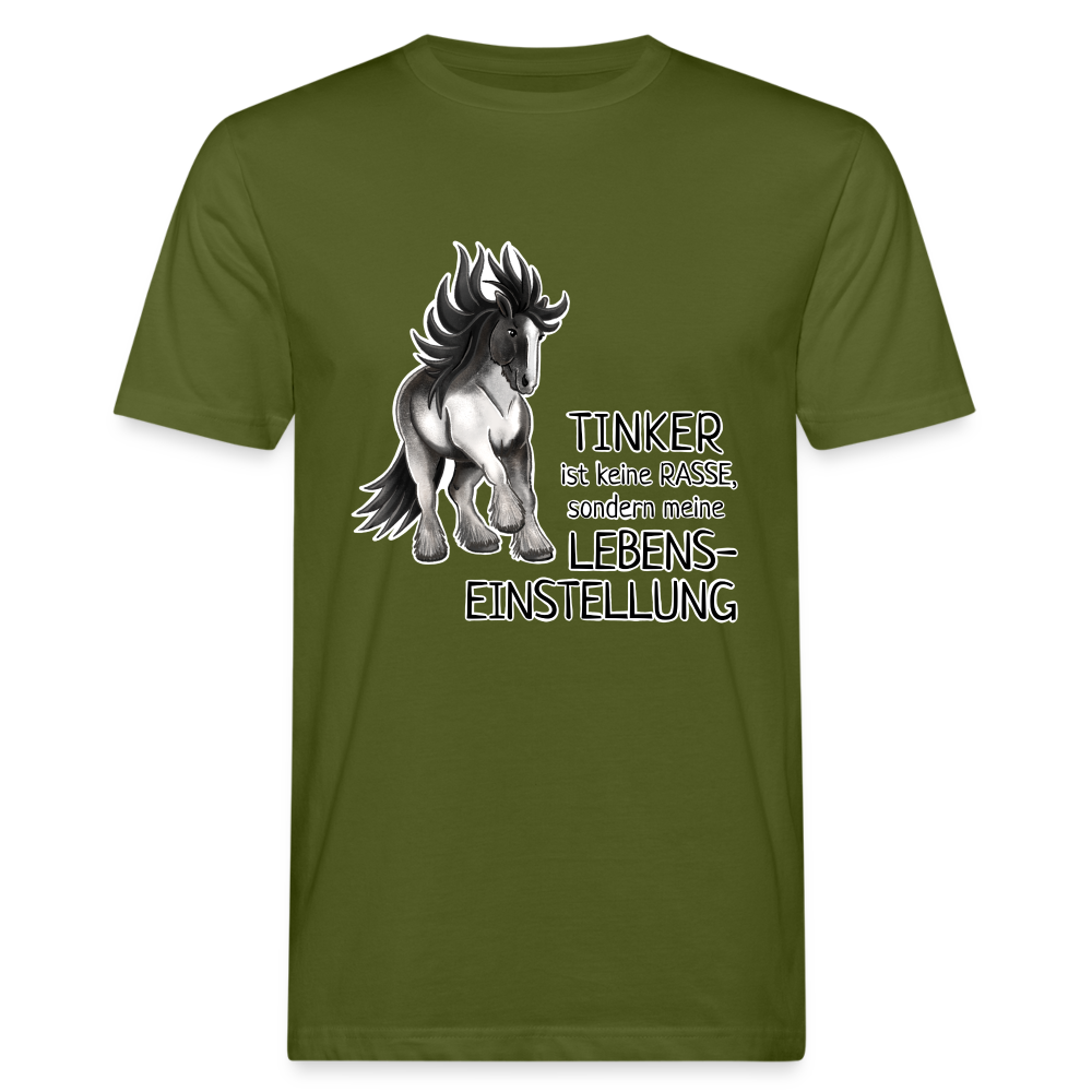 "Lebenseinstellung Tinker" Illustrations-Stil - Männer Bio-T-Shirt - Moosgrün