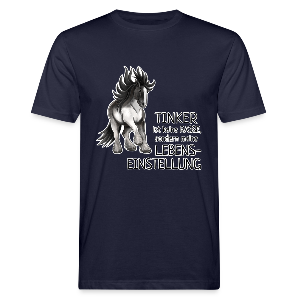 "Lebenseinstellung Tinker" Illustrations-Stil - Männer Bio-T-Shirt - Navy