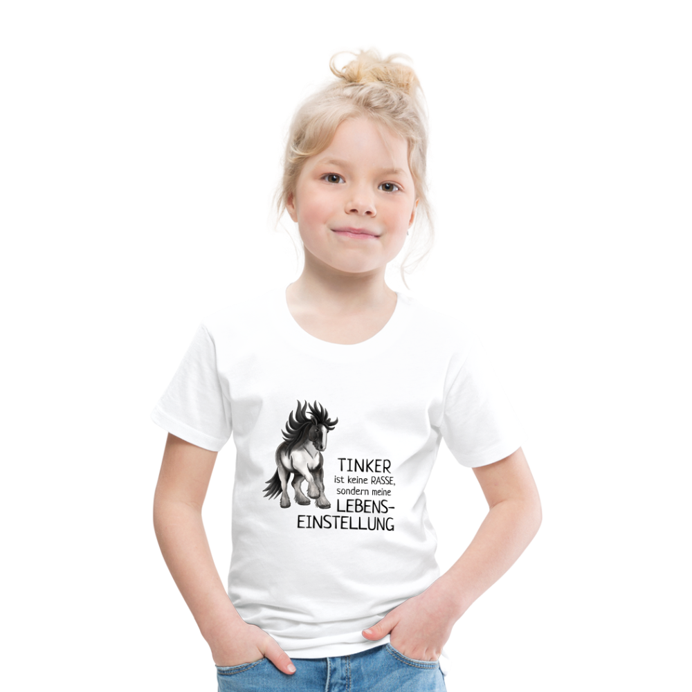 "Lebenseinstellung Tinker" Illustrations-Stil - Kinder T-Shirt - weiß