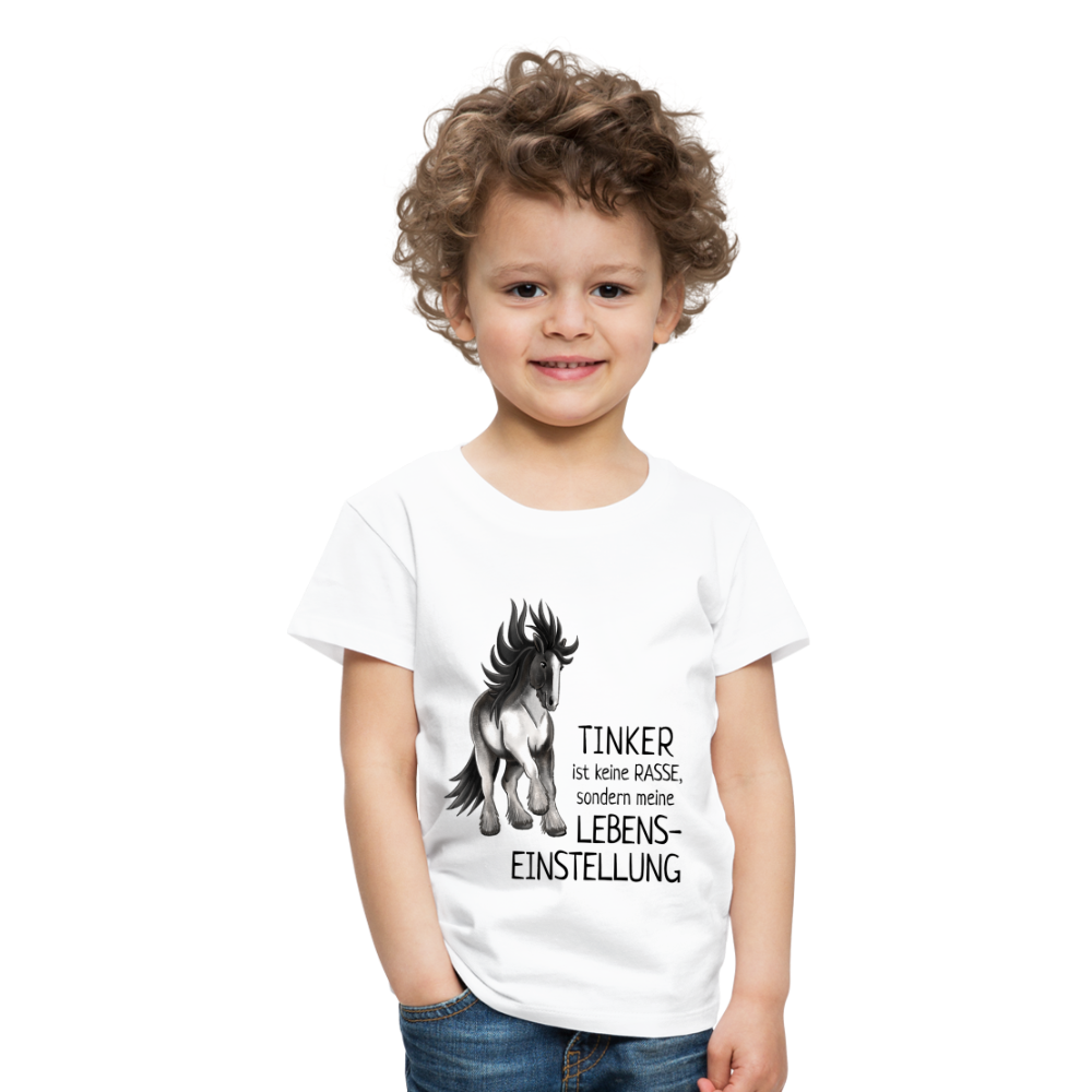 "Lebenseinstellung Tinker" Illustrations-Stil - Kinder T-Shirt - weiß