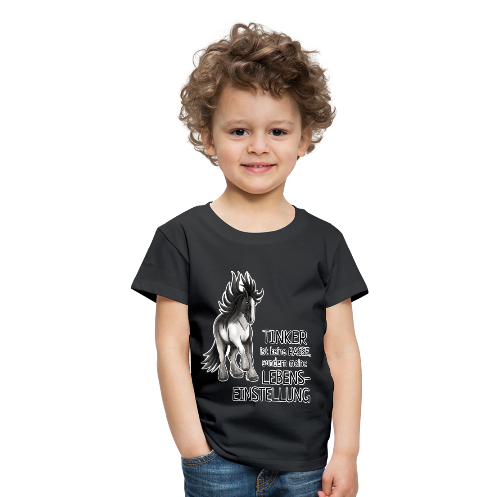 "Lebenseinstellung Tinker" Illustrations-Stil - Kinder T-Shirt - Schwarz