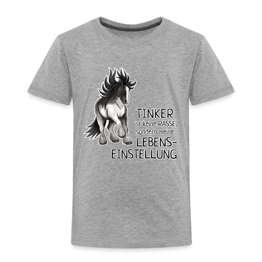 "Lebenseinstellung Tinker" Illustrations-Stil - Kinder T-Shirt - Grau meliert