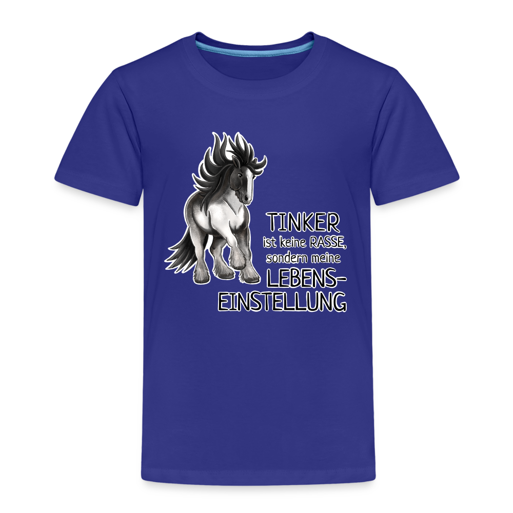 "Lebenseinstellung Tinker" Illustrations-Stil - Kinder T-Shirt - Königsblau