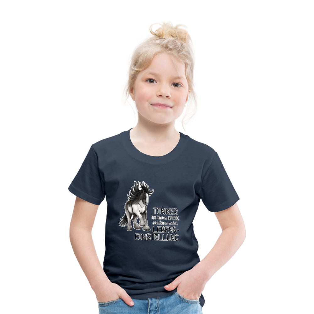 "Lebenseinstellung Tinker" Illustrations-Stil - Kinder T-Shirt - Navy