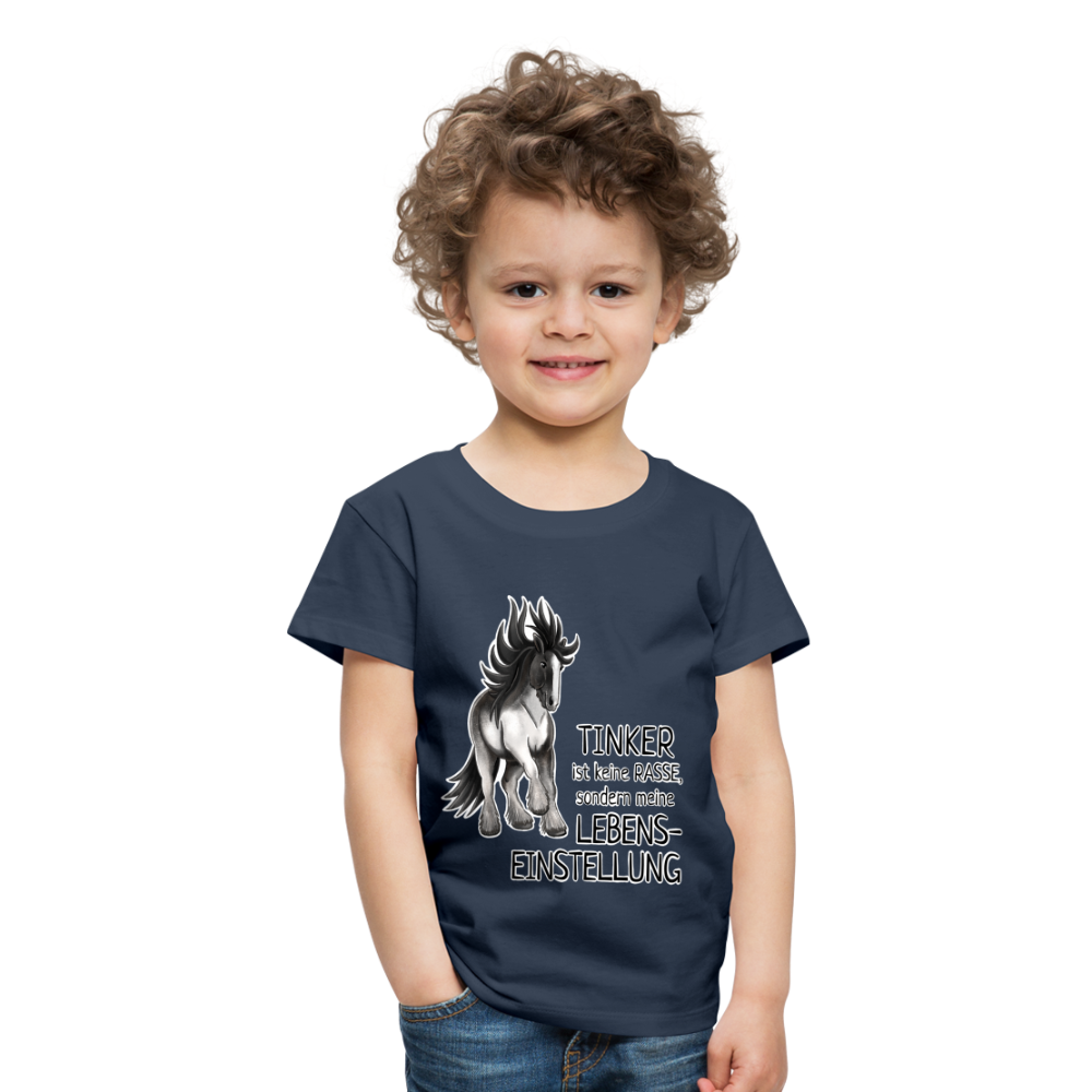 "Lebenseinstellung Tinker" Illustrations-Stil - Kinder T-Shirt - Navy