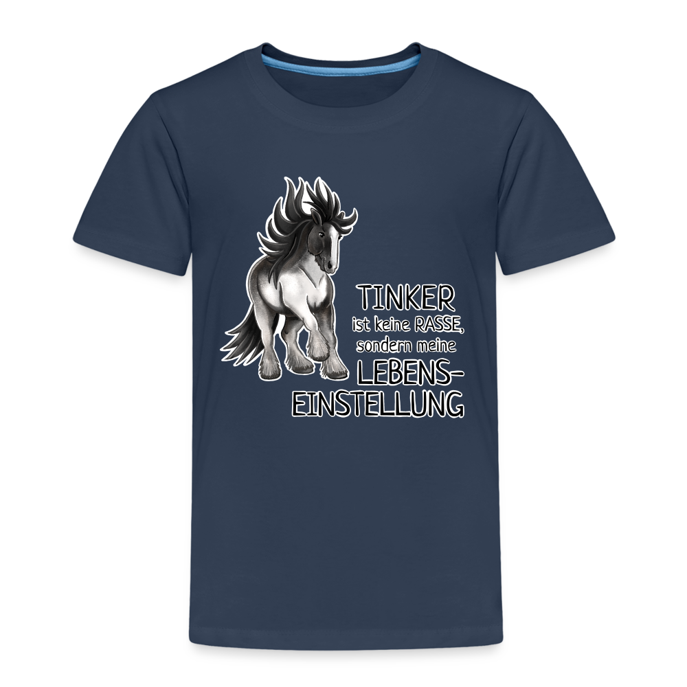 "Lebenseinstellung Tinker" Illustrations-Stil - Kinder T-Shirt - Navy