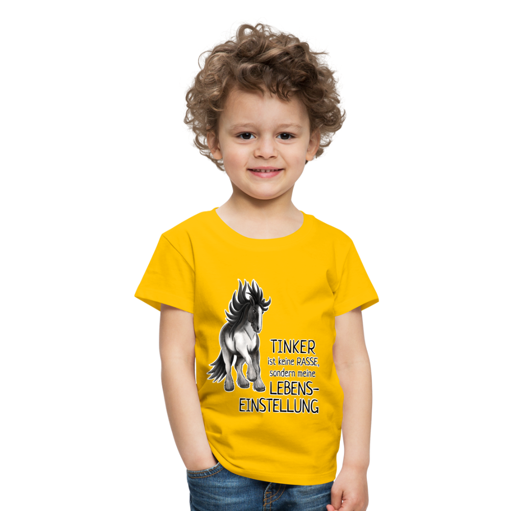 "Lebenseinstellung Tinker" Illustrations-Stil - Kinder T-Shirt - Sonnengelb