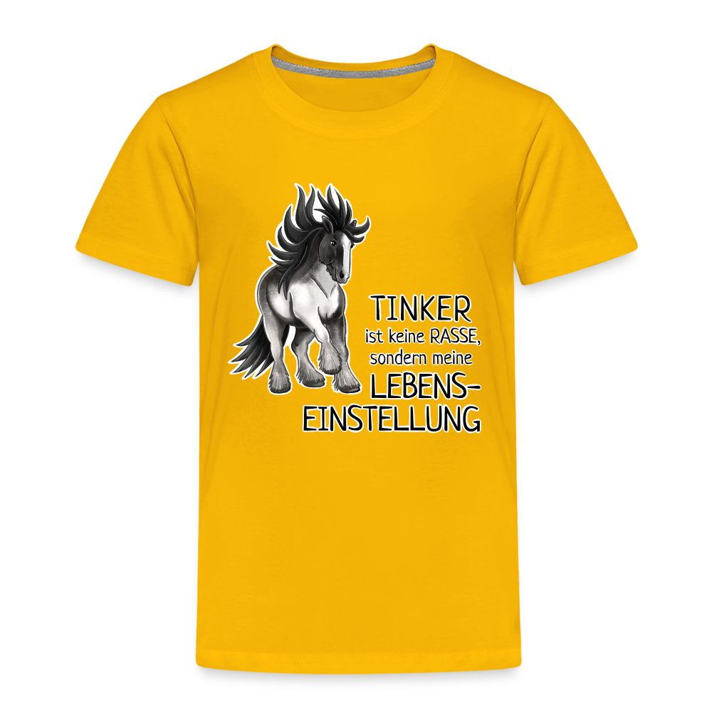 "Lebenseinstellung Tinker" Illustrations-Stil - Kinder T-Shirt - Sonnengelb