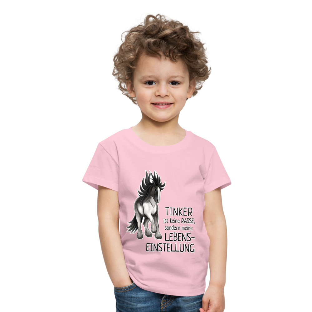 "Lebenseinstellung Tinker" Illustrations-Stil - Kinder T-Shirt - Hellrosa