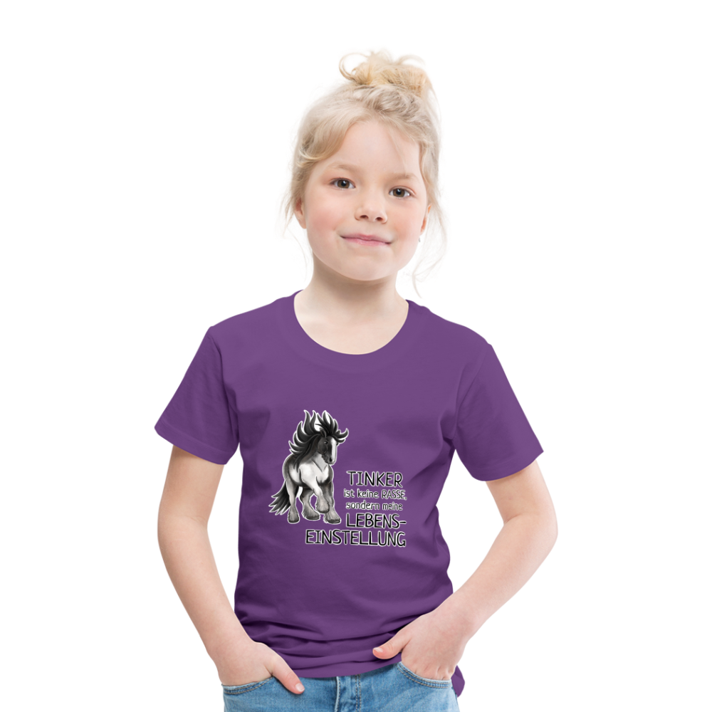 "Lebenseinstellung Tinker" Illustrations-Stil - Kinder T-Shirt - Lila