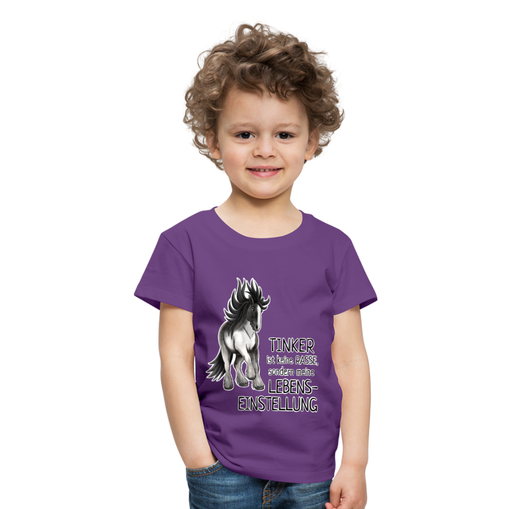 "Lebenseinstellung Tinker" Illustrations-Stil - Kinder T-Shirt - Lila