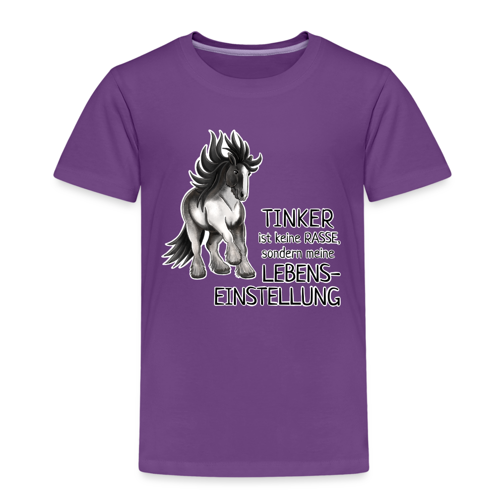 "Lebenseinstellung Tinker" Illustrations-Stil - Kinder T-Shirt - Lila