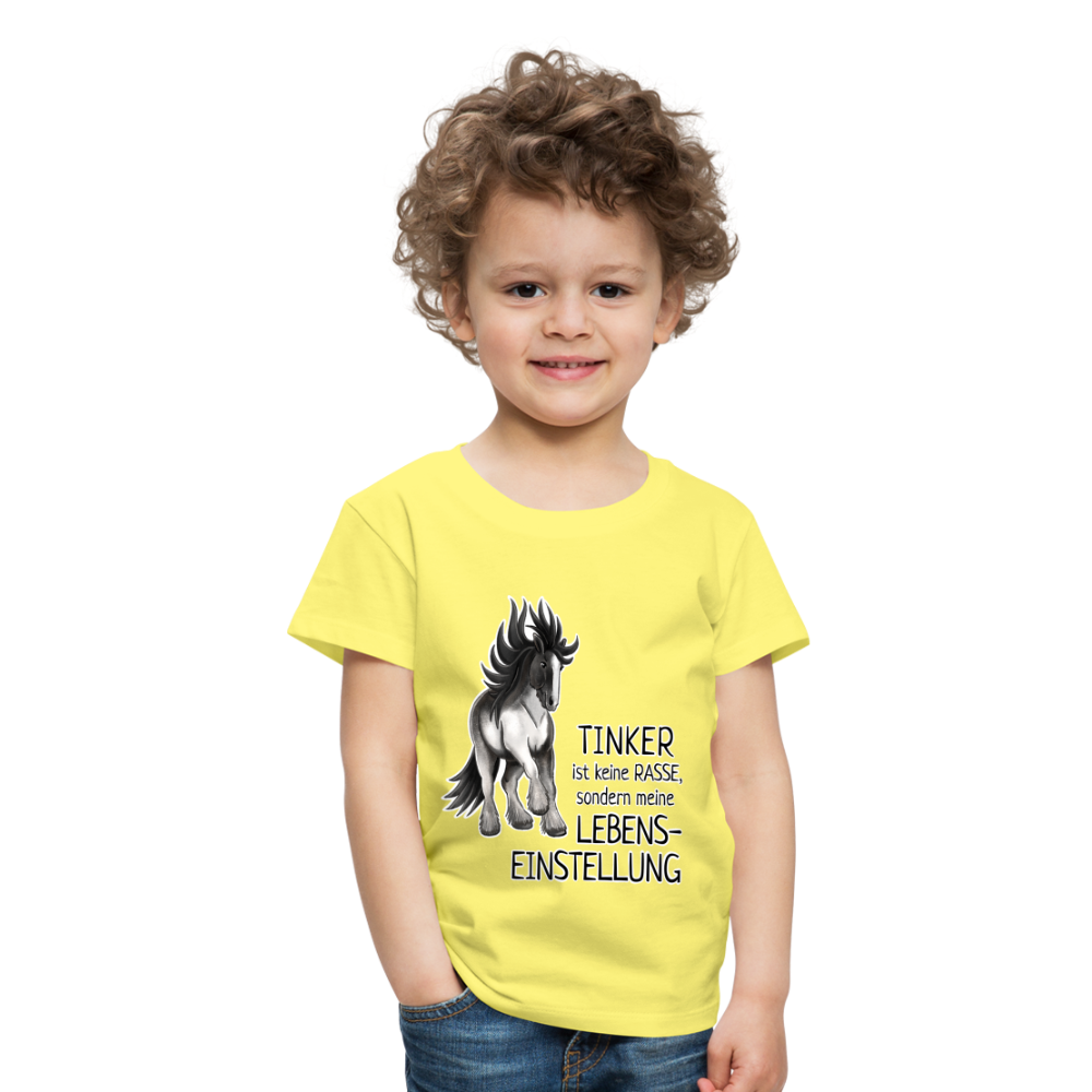 "Lebenseinstellung Tinker" Illustrations-Stil - Kinder T-Shirt - Gelb