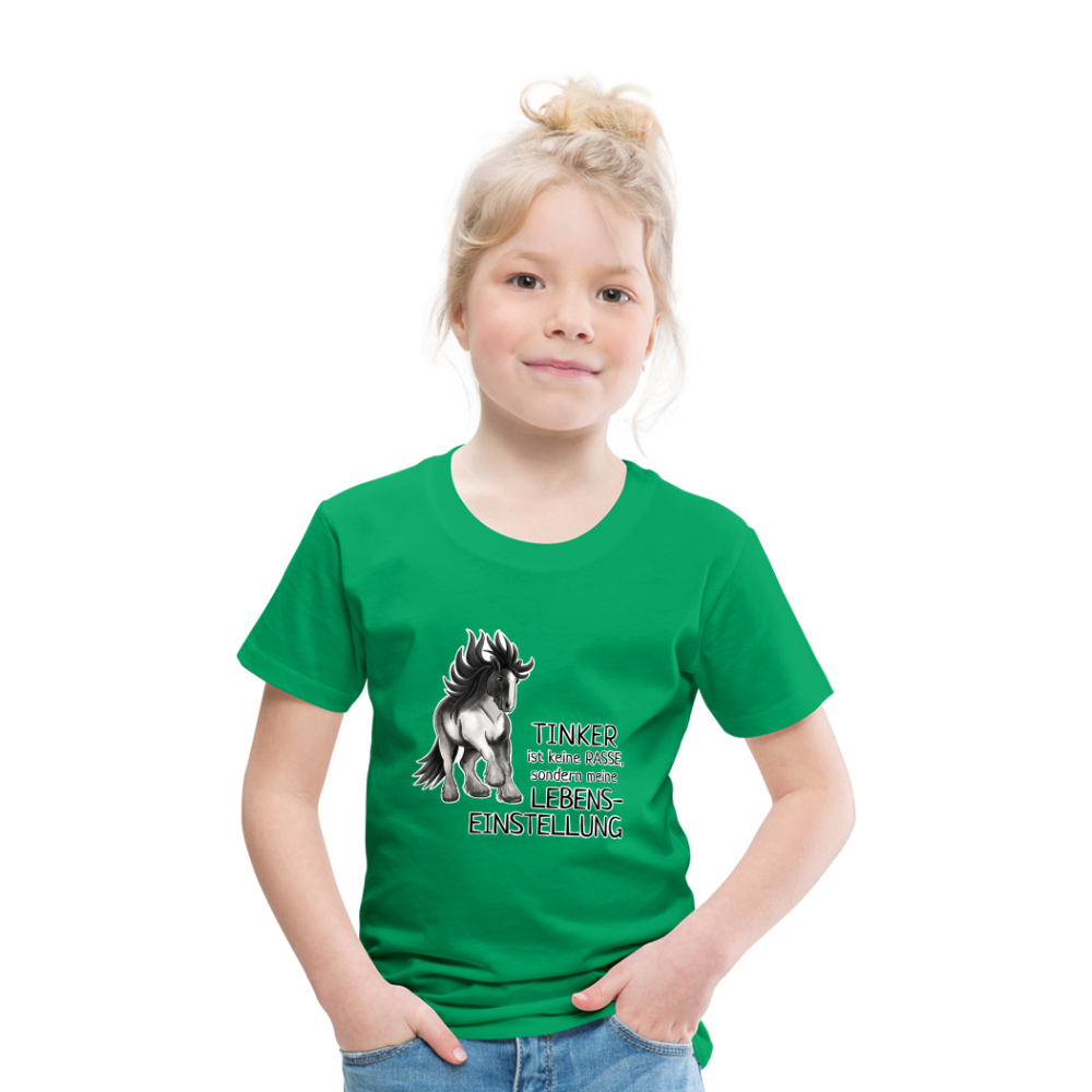 "Lebenseinstellung Tinker" Illustrations-Stil - Kinder T-Shirt - Kelly Green