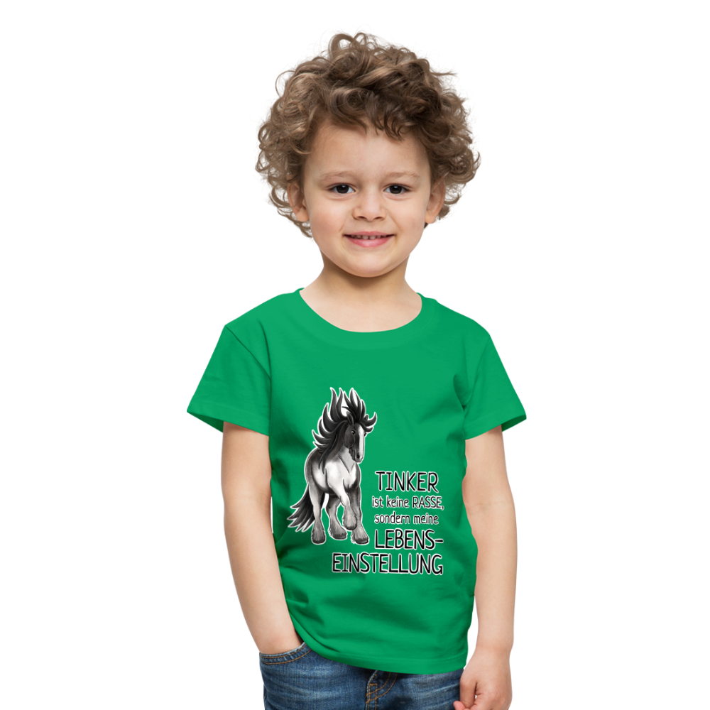 "Lebenseinstellung Tinker" Illustrations-Stil - Kinder T-Shirt - Kelly Green