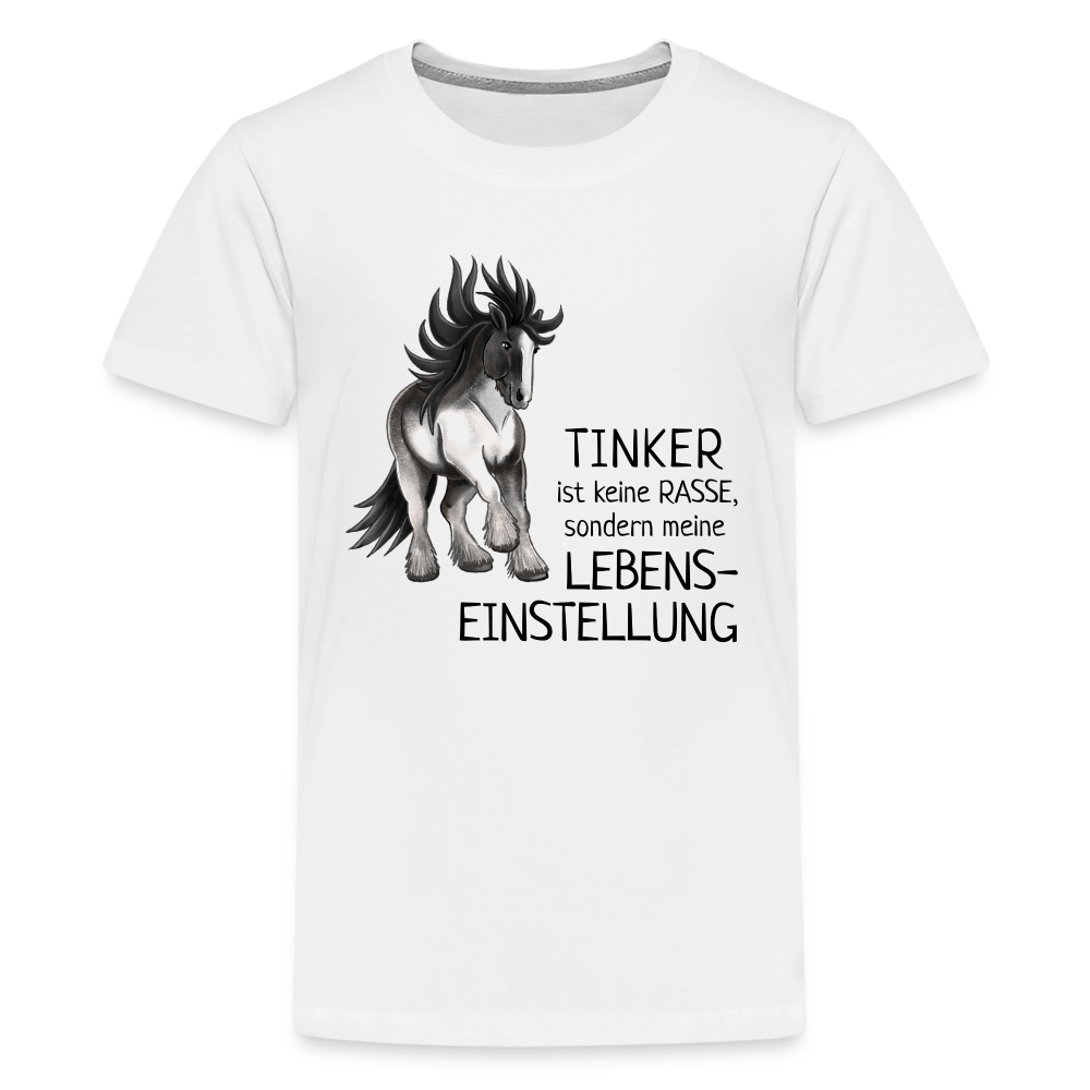 "Lebenseinstellung Tinker" Illustrations-Stil - Teenager T-Shirt - weiß