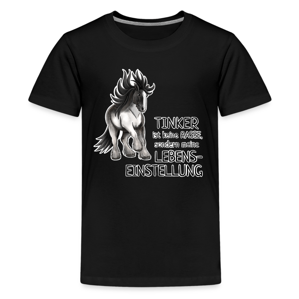 "Lebenseinstellung Tinker" Illustrations-Stil - Teenager T-Shirt - Schwarz