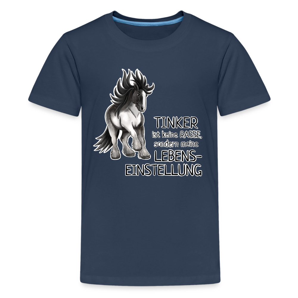 "Lebenseinstellung Tinker" Illustrations-Stil - Teenager T-Shirt - Navy