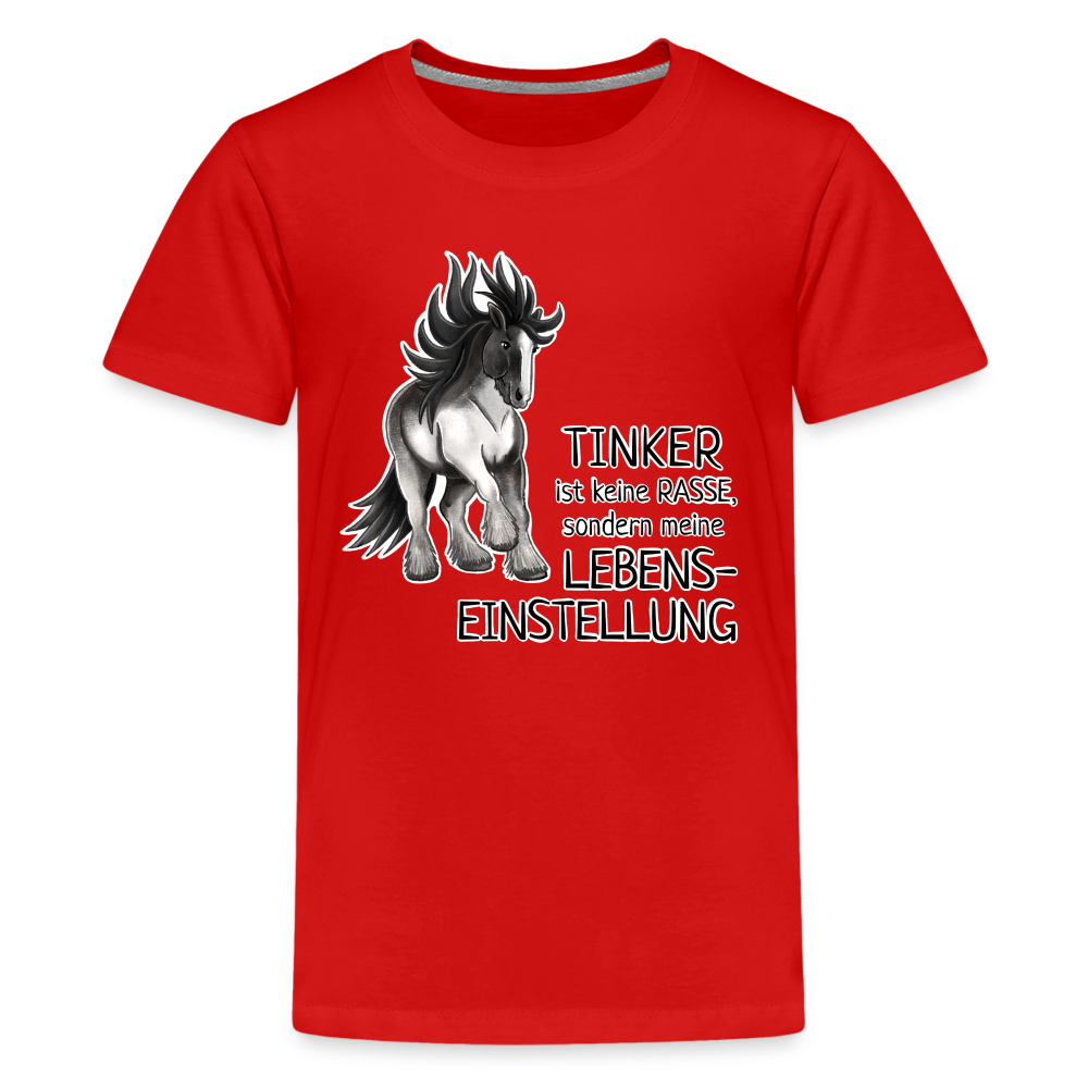 "Lebenseinstellung Tinker" Illustrations-Stil - Teenager T-Shirt - Rot