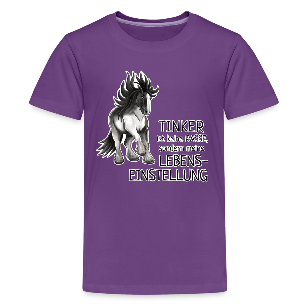 "Lebenseinstellung Tinker" Illustrations-Stil - Teenager T-Shirt - Lila