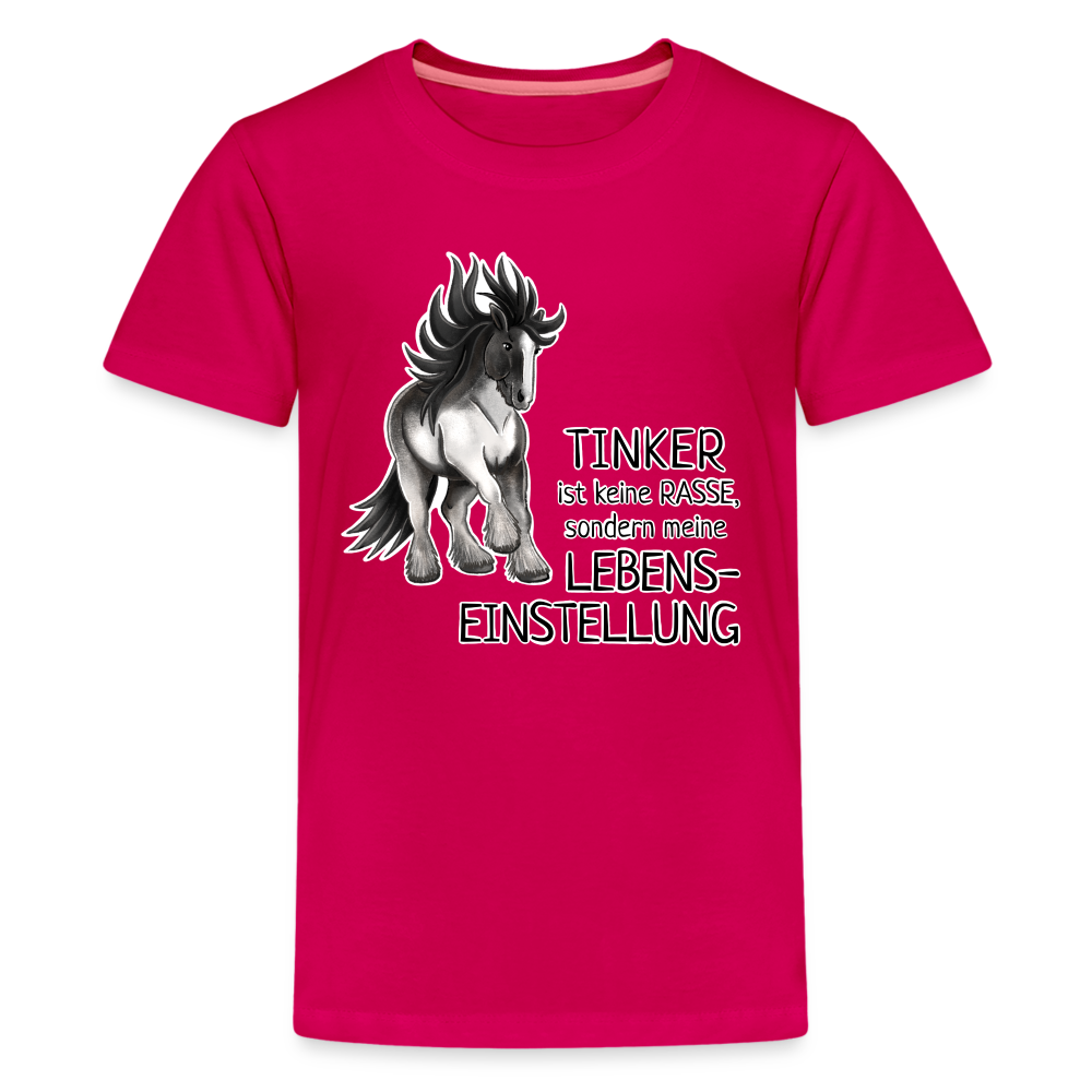 "Lebenseinstellung Tinker" Illustrations-Stil - Teenager T-Shirt - dunkles Pink