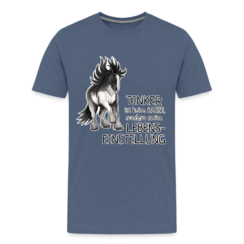 "Lebenseinstellung Tinker" Illustrations-Stil - Teenager T-Shirt - Blau meliert