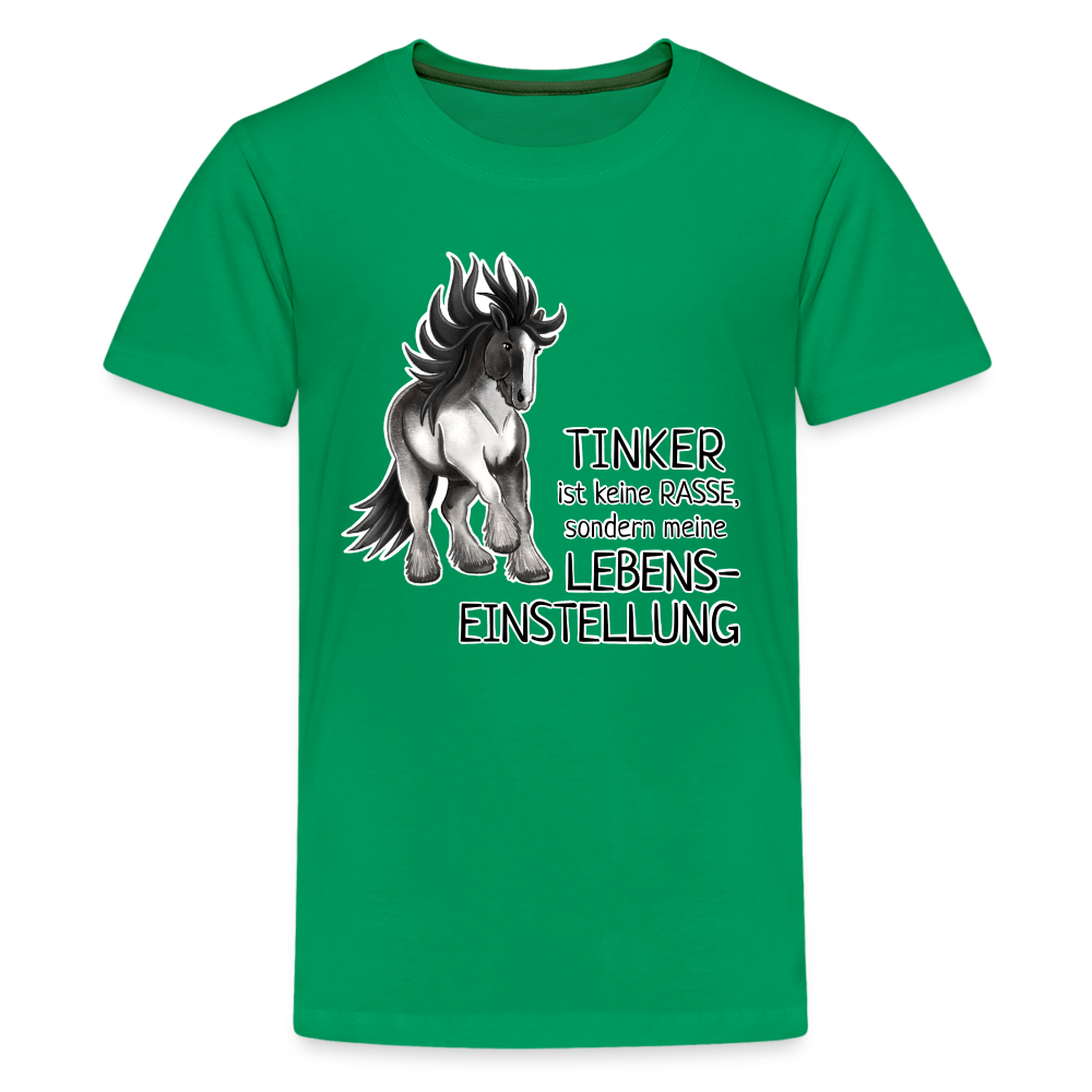 "Lebenseinstellung Tinker" Illustrations-Stil - Teenager T-Shirt - Kelly Green