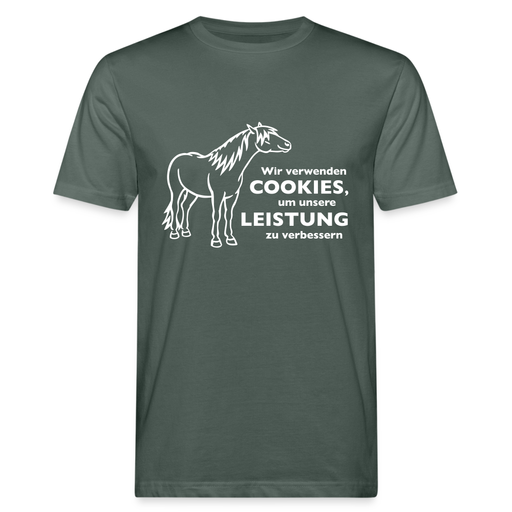 "Cookieverwendung" Grafik-Stil - Männer Bio-T-Shirt - Graugrün
