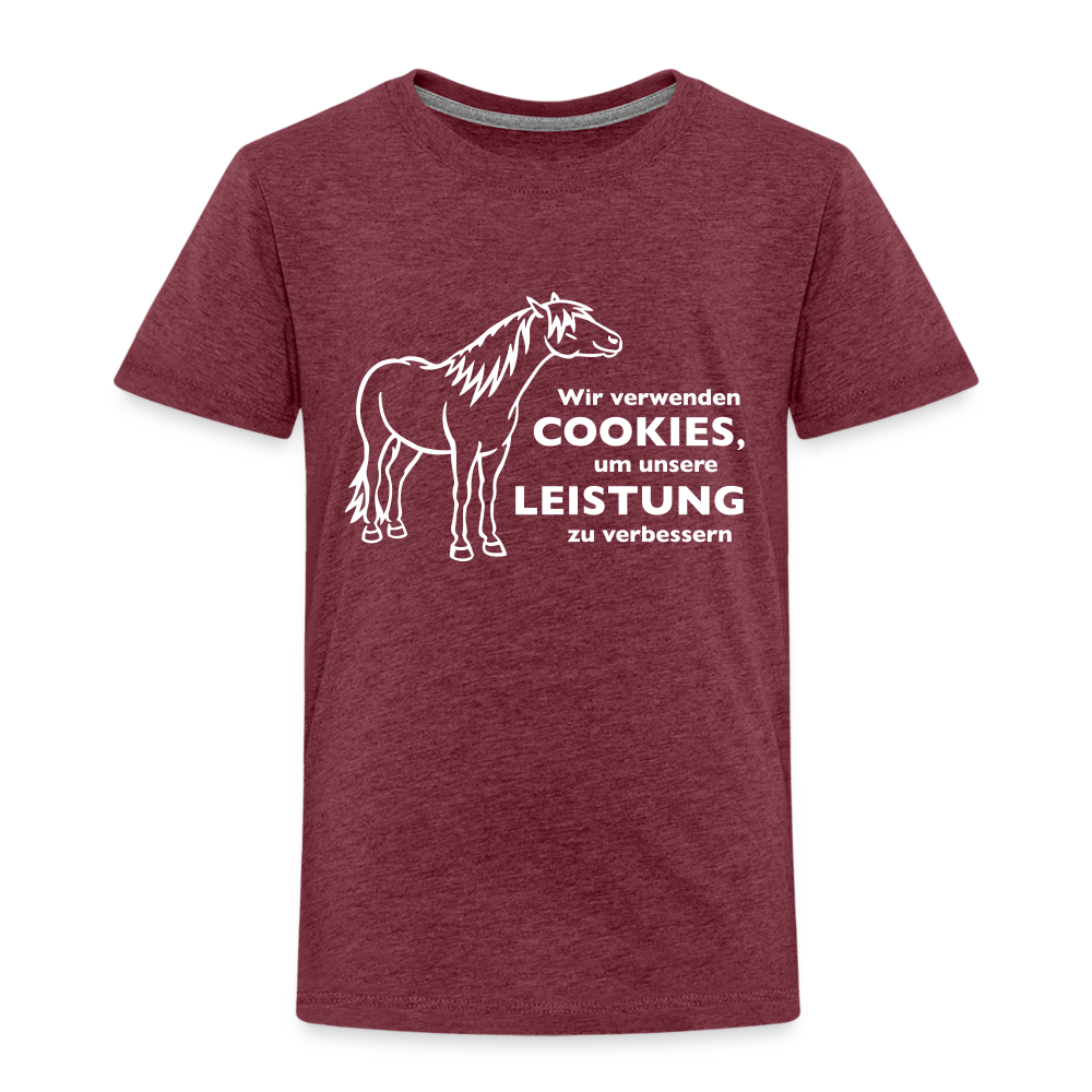 "Cookieverwendung" Grafik-Stil - Kinder T-Shirt - Bordeauxrot meliert