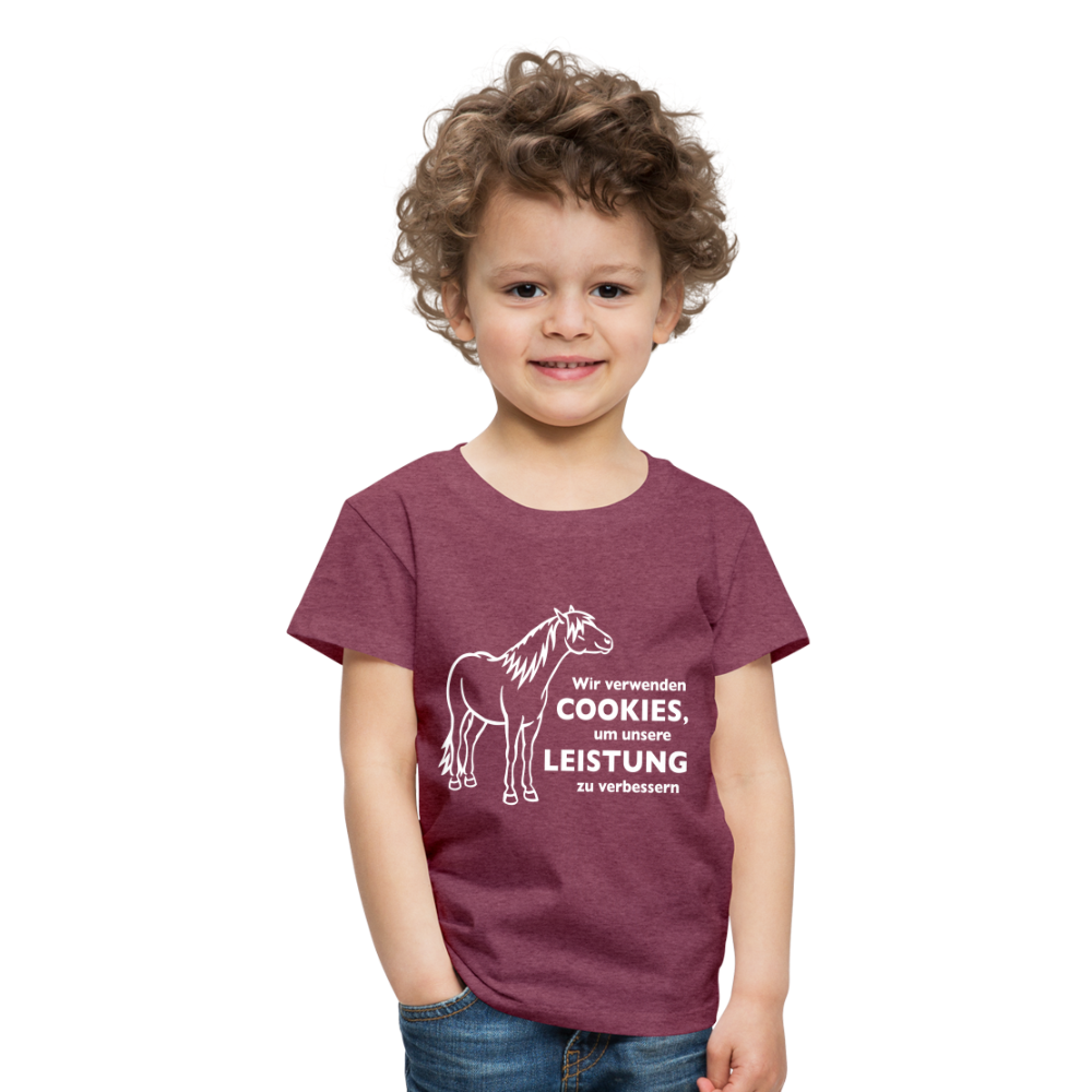 "Cookieverwendung" Grafik-Stil - Kinder T-Shirt - Bordeauxrot meliert