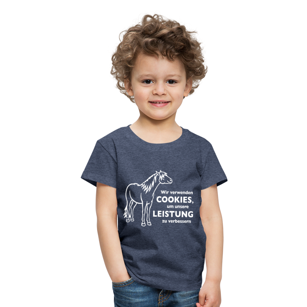 "Cookieverwendung" Grafik-Stil - Kinder T-Shirt - Blau meliert
