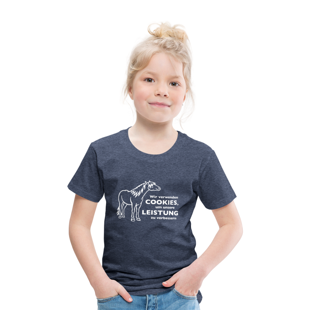 "Cookieverwendung" Grafik-Stil - Kinder T-Shirt - Blau meliert