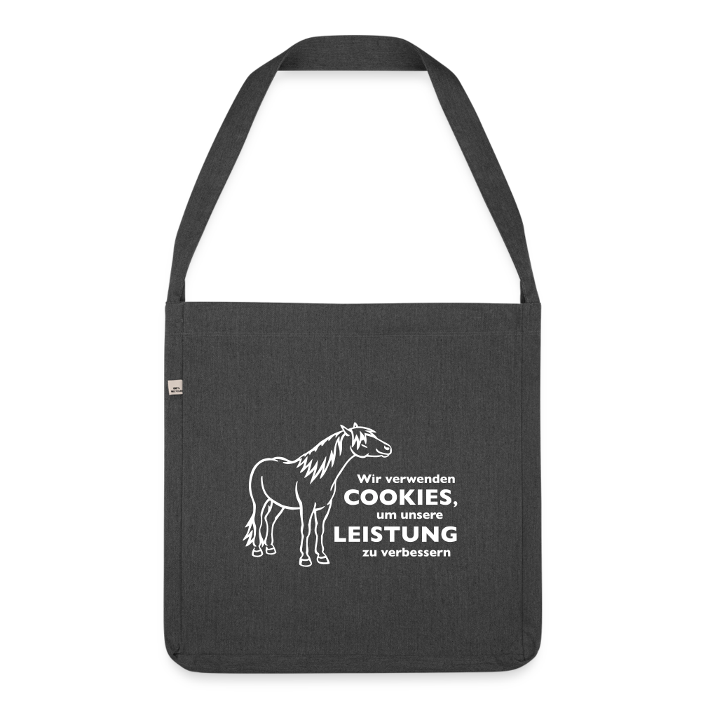 "Cookieverwendung" Grafik-Stil - Schultertasche - Schwarz meliert