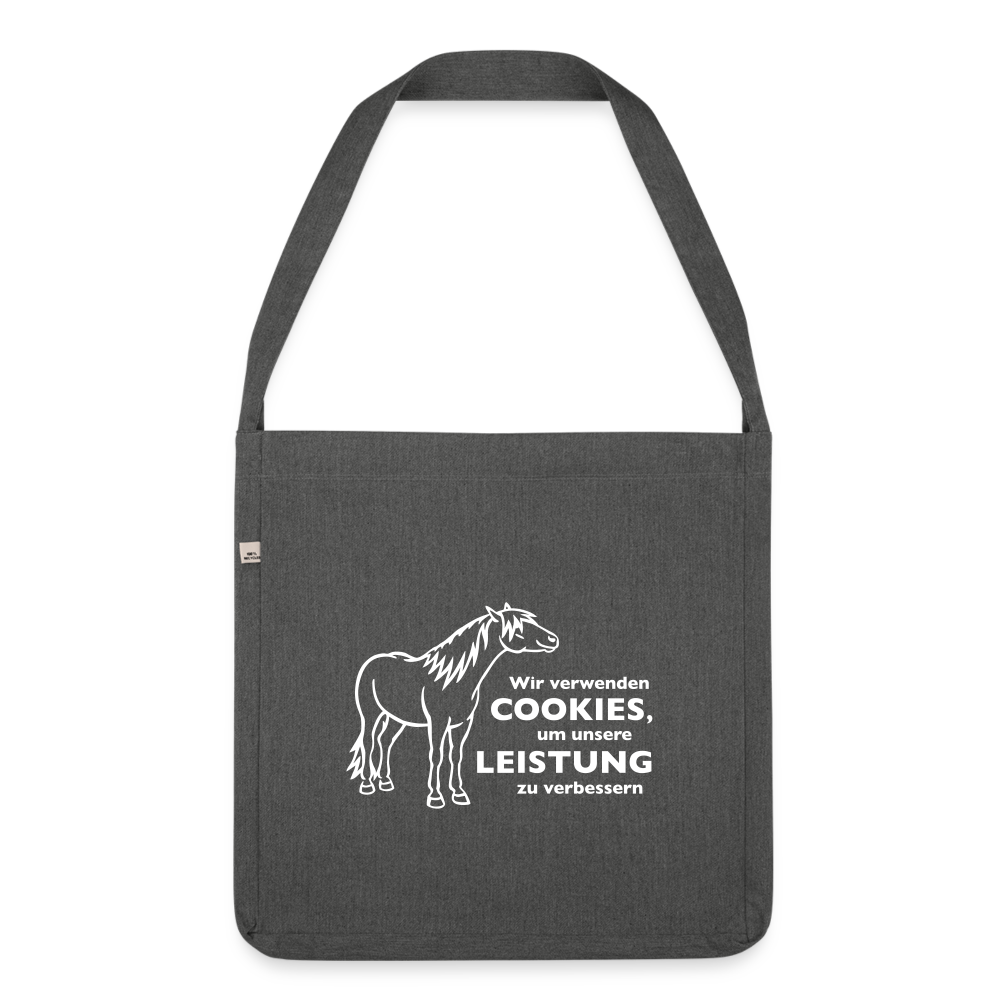 "Cookieverwendung" Grafik-Stil - Schultertasche - Dunkelgrau meliert