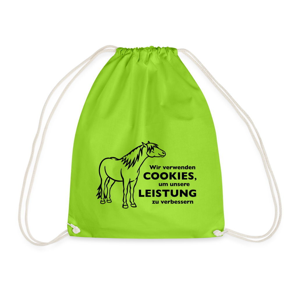 "Cookieverwendung" Grafik-Stil - Stallbeutel - Neongrün
