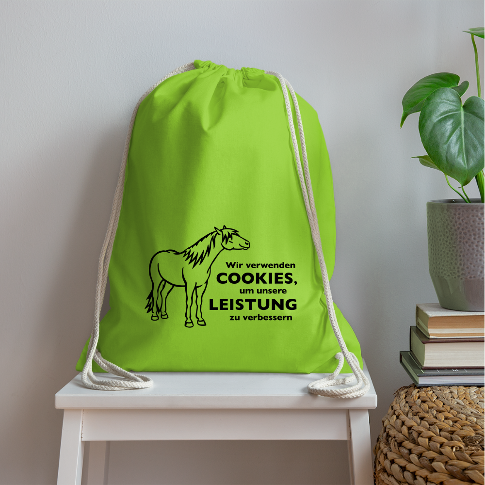"Cookieverwendung" Grafik-Stil - Stallbeutel - Neongrün