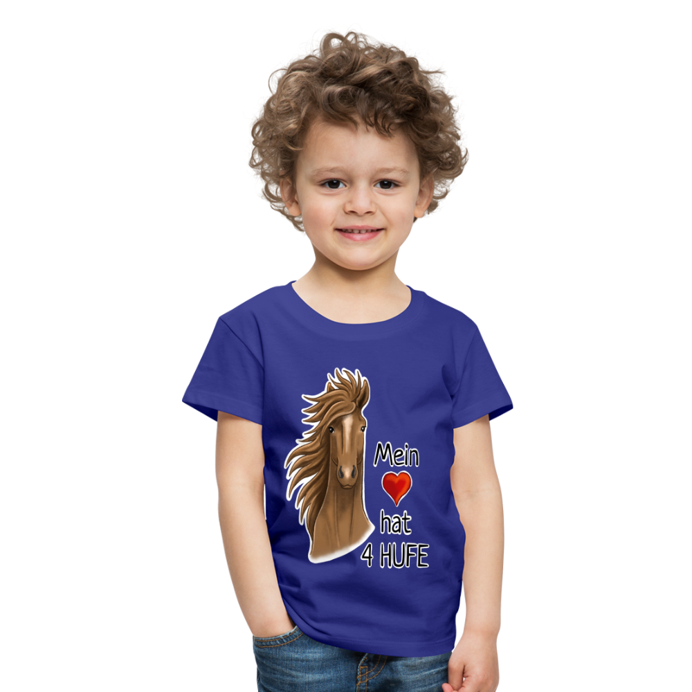 "Mein Herz hat 4 Hufe" Illustrations-Stil - Kinder T-Shirt - Königsblau