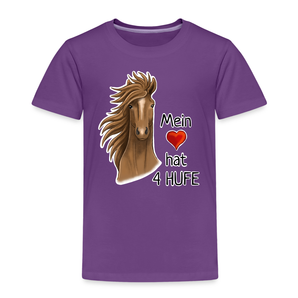"Mein Herz hat 4 Hufe" Illustrations-Stil - Kinder T-Shirt - Lila