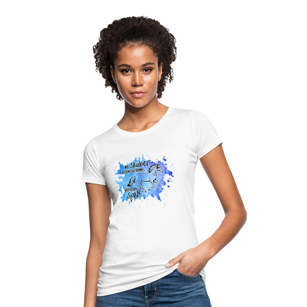"Dreckspatz" Aquarell-Stil - Frauen Bio-T-Shirt - weiß