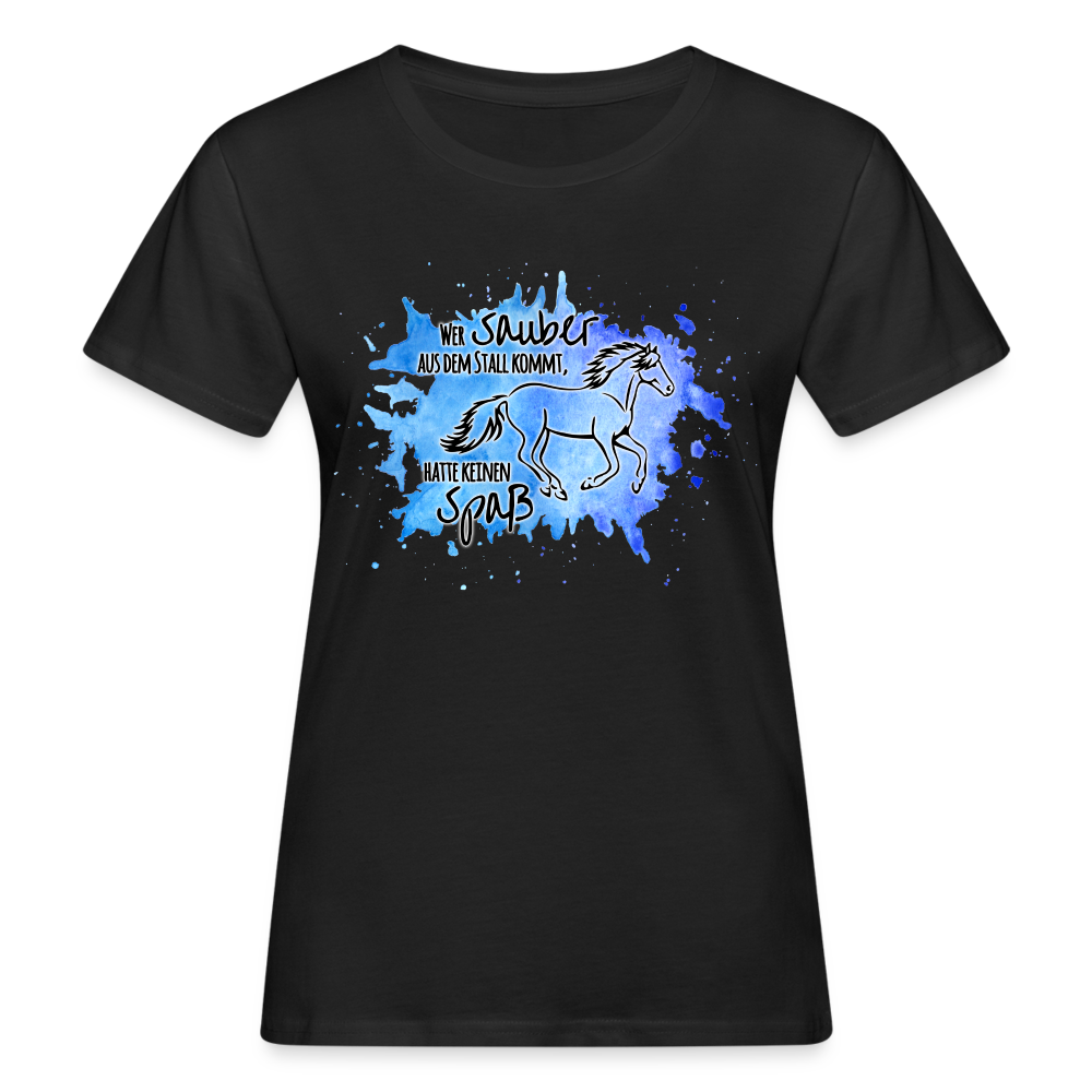 "Dreckspatz" Aquarell-Stil - Frauen Bio-T-Shirt - Schwarz
