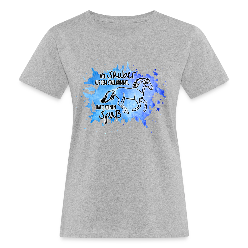 "Dreckspatz" Aquarell-Stil - Frauen Bio-T-Shirt - Grau meliert