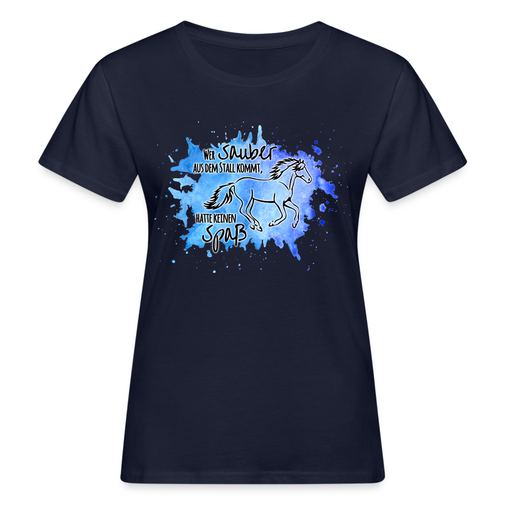 "Dreckspatz" Aquarell-Stil - Frauen Bio-T-Shirt - Navy