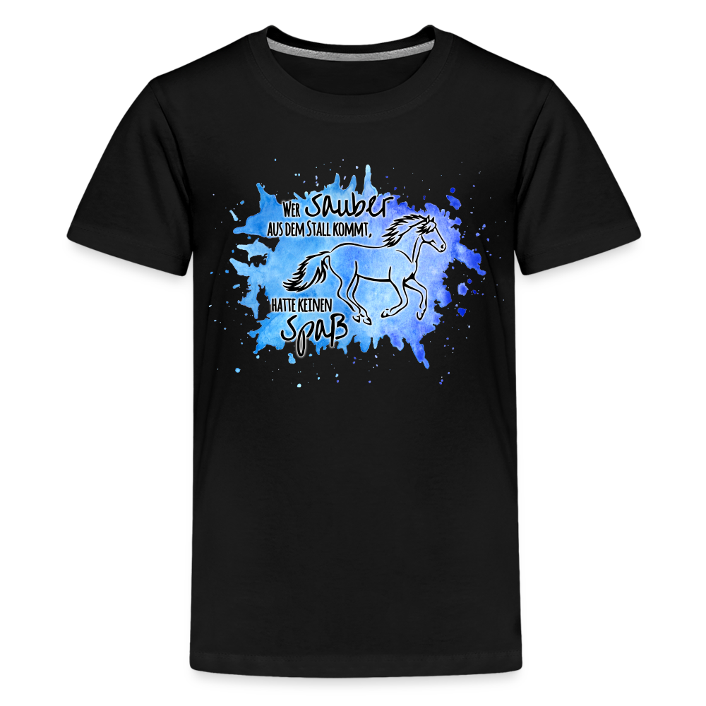 "Dreckspatz" Aquarell-Stil - Teenager T-Shirt - Schwarz