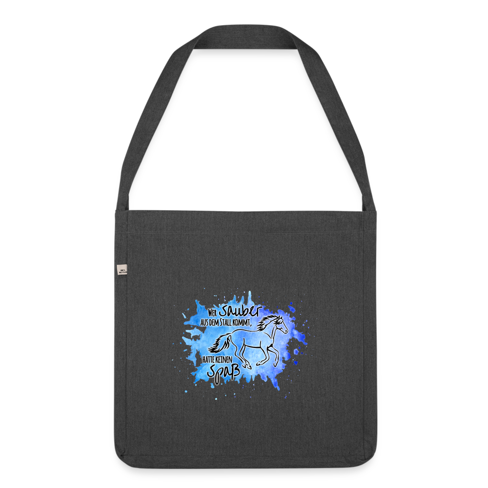 "Dreckspatz" Aquarell-Stil - Schultertasche - Schwarz meliert