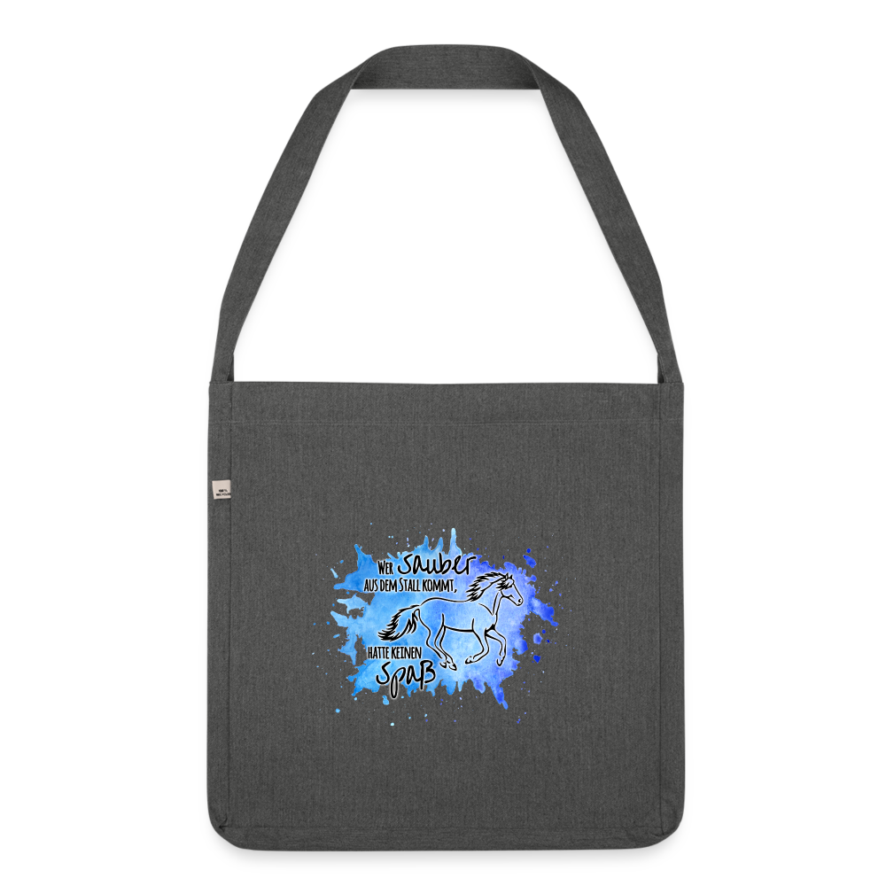"Dreckspatz" Aquarell-Stil - Schultertasche - Dunkelgrau meliert