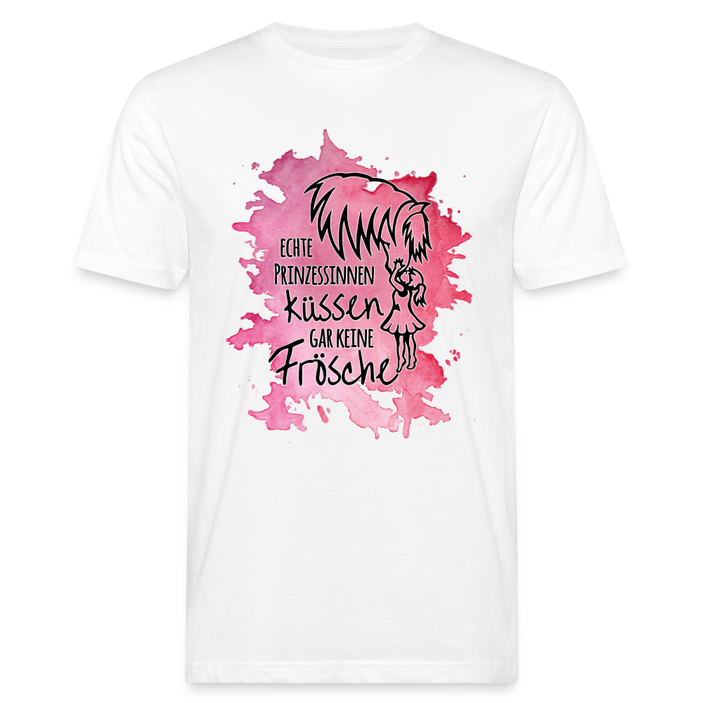 "Prinzessinnen-Kuss" Aquarell-Stil - Männer Bio-T-Shirt - weiß