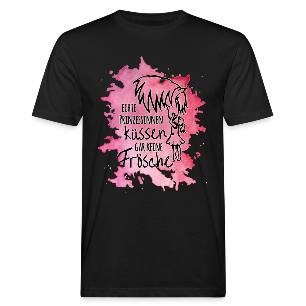 "Prinzessinnen-Kuss" Aquarell-Stil - Männer Bio-T-Shirt - Schwarz