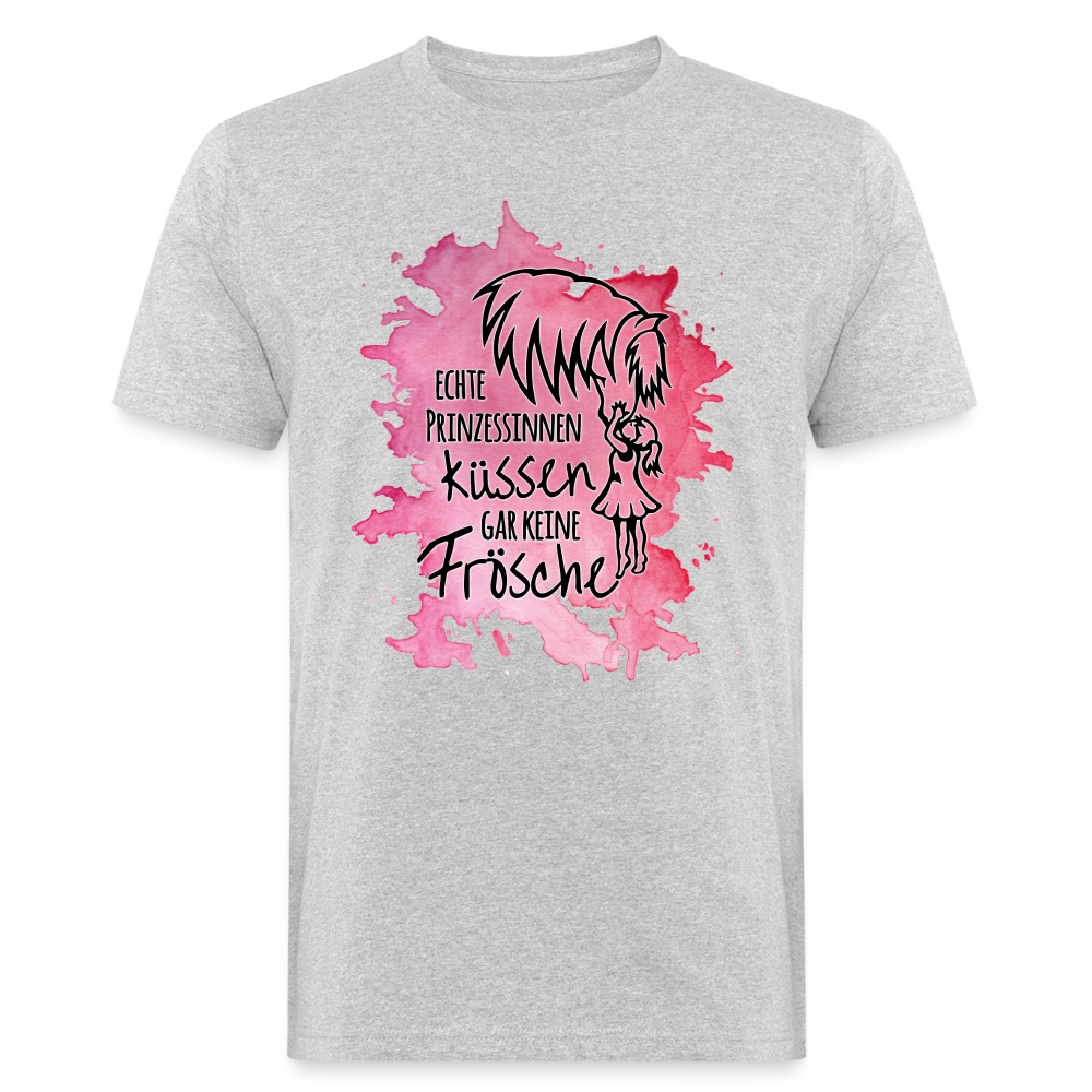 "Prinzessinnen-Kuss" Aquarell-Stil - Männer Bio-T-Shirt - Grau meliert