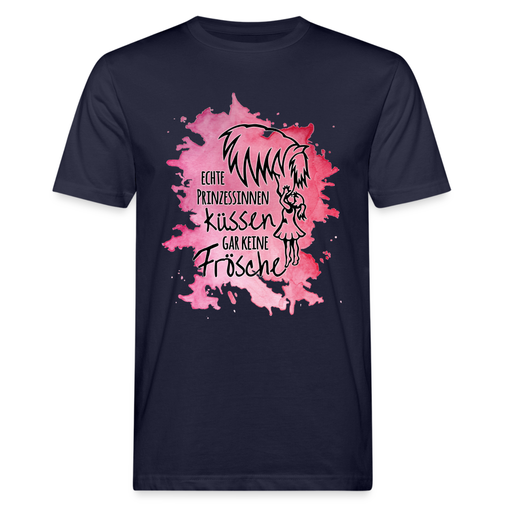 "Prinzessinnen-Kuss" Aquarell-Stil - Männer Bio-T-Shirt - Navy